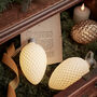 Set Of Three Ceramic LED Christmas Tree Baubles, thumbnail 3 of 3