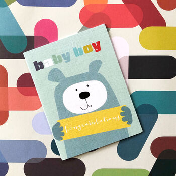 Mini Baby Boy Bear Card, 4 of 5