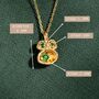 Gold Vermeil Plated Emerald Necklace May Birthstone, thumbnail 4 of 5