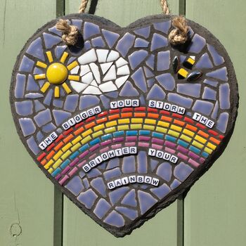 Inspirational Quote Rainbow Heart Mosaic, 6 of 6