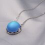 Blue Flash Moonstone Necklace In Sterling Silver, thumbnail 6 of 12