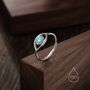 Sterling Silver Aqua Green Opal Eye Adjustable Ring, thumbnail 1 of 11