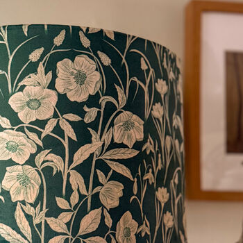 Luxury Velvet Lampshade Spring Flowers Green 40cm Or 30cm Sizes, 6 of 6