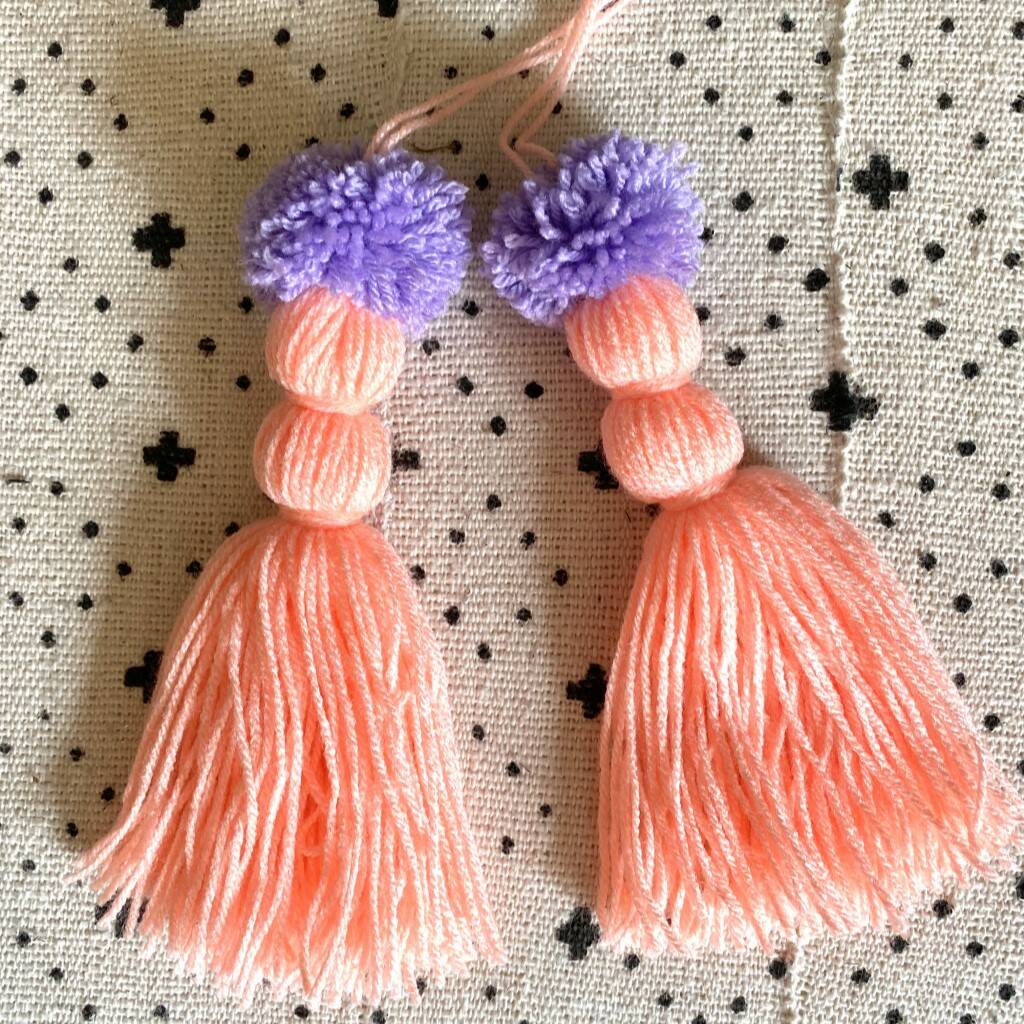 Set Of Two Pom Pom Tassels By Seat Threads 5017