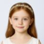 Hope ~ Gold + Ivory Headband Comes With A Pink Satin Drawstring Bag // Ages Three To Adult, thumbnail 2 of 5