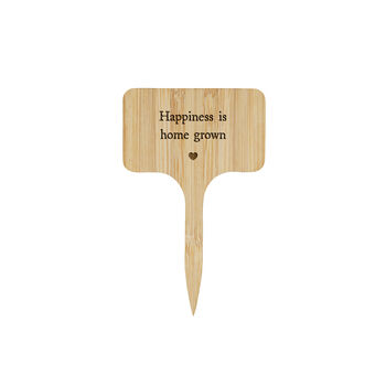 Wooden Plant Marker | Happiness Is Home Grown | Inspirational Garden Accessory | Plant Sign | Home Decor | Gift For Gardener And Plant Lovers, 2 of 2