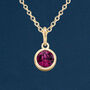 Yellow Gold Plated February Amethyst Birthstone Necklace, thumbnail 2 of 12