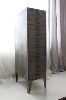 Felix Vintage Stripped Steel 15 Drawer Filing Cabinet, 3 of 11