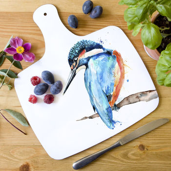 Inky Kingfisher Chopping Board, 4 of 4