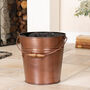Burnished Copper Fireside Fuel Bucket, thumbnail 1 of 7