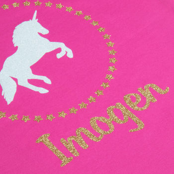 Sparkly Unicorn Personalised T Shirt, 2 of 3