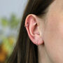 Huggie Hoop Sleeper Earrings In Sterling Silver, thumbnail 4 of 12