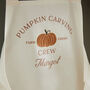 Personalised Autumn Pumpkin Carving Crew Childs Apron, thumbnail 3 of 3