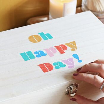 Oh Happy Day Wooden Hamper Box, 2 of 3