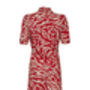 1940s Style Party Dress In Ruby Stork Print Crepe, thumbnail 3 of 3
