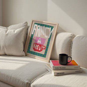 Fancy A Brew Kitchen Wall Art Print, 2 of 8