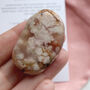 Flower Agate Smoothstone With Pouch | Crystal Gift, thumbnail 1 of 8