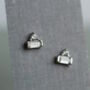 Sterling Silver Art Deco Pyramid Stud Earrings, thumbnail 4 of 5