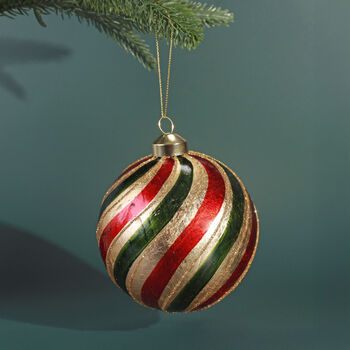 G Decor Hand Painted Glass Large Traditional Hanging Tree Ornament, 3 of 3