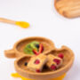 Bamboo Duck Plate With Suction Yellow, thumbnail 2 of 4