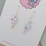 Large Iridescent Sprinkle Lightning Bolt Earrings, thumbnail 7 of 9