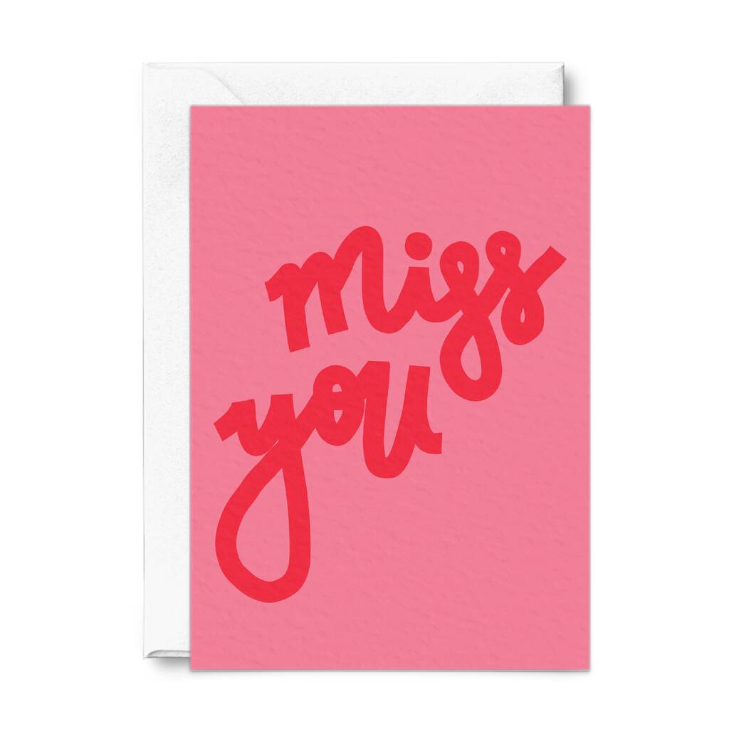 ‘Miss You’ Greetings Card By Bonita Ivie Prints | notonthehighstreet.com