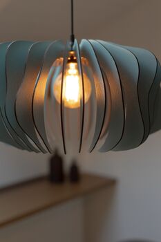 Misty Blue Wooden Pendant Light, 4 of 7