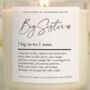 Sister Gift Big Sister Definition Candle, thumbnail 4 of 6