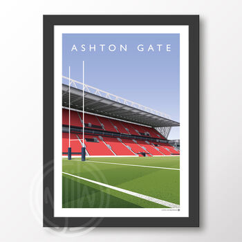 Ashton Gate Lansdown Stand Bristol Bears Rugby Poster, 6 of 6