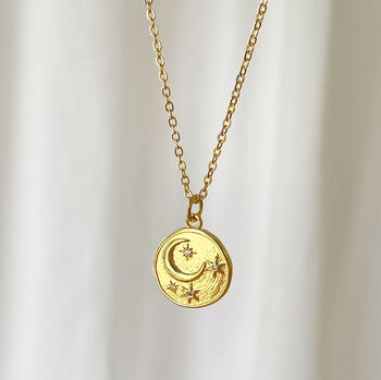 You Are Magic Gold Plated Moon Necklace, 2 of 6
