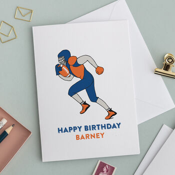 American Football Personalised Birthday Card, 2 of 3