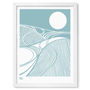 'Harvest Field Moon' Art Print In Coastal Blue, thumbnail 3 of 3
