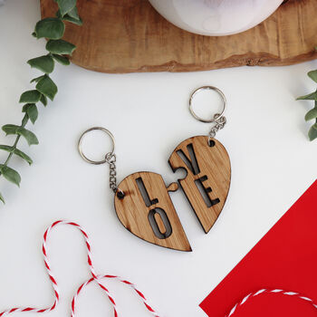 Love Wooden Keyring Set For Valentine's Day, 2 of 6