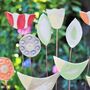 Ceramic Pot Stakes Set Of Personalised Flowers On Stems, thumbnail 1 of 11