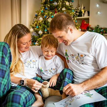 Personalised Family Matching Pj's With Child's Drawing, 6 of 12