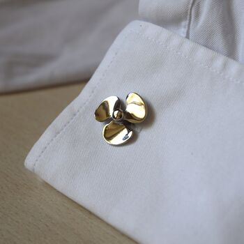 Boat Propeller Cufflinks 316 L Stainless Steel Nautical Gift For Him, 3 of 5