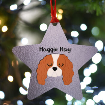 Cavalier Christmas Dog Breed Decoration Personalised, 5 of 9