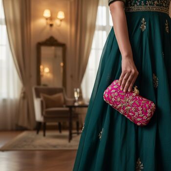Hot Pink Frog Clasp Clutch, 10 of 12