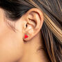 Handmade Neon Pink Triangle Stud Earrings – Fun Resin Jewellery Gift For Her, thumbnail 1 of 4