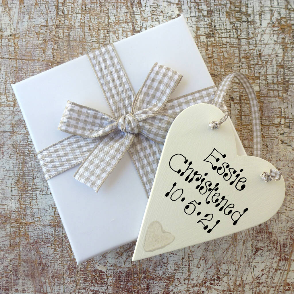 Personalised Christening Love Token By Country Heart