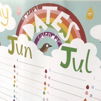 Perpetual Calendar Rainbow Wall Planner, 2 of 11