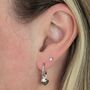 August Birthstone Earrings, Peridot, Silver, thumbnail 4 of 7