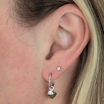 August Birthstone Earrings, Peridot, Silver, 4 of 7