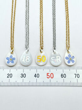 Personalised Necklace Double Sided With Forgetmenot And Letters, 9 of 10