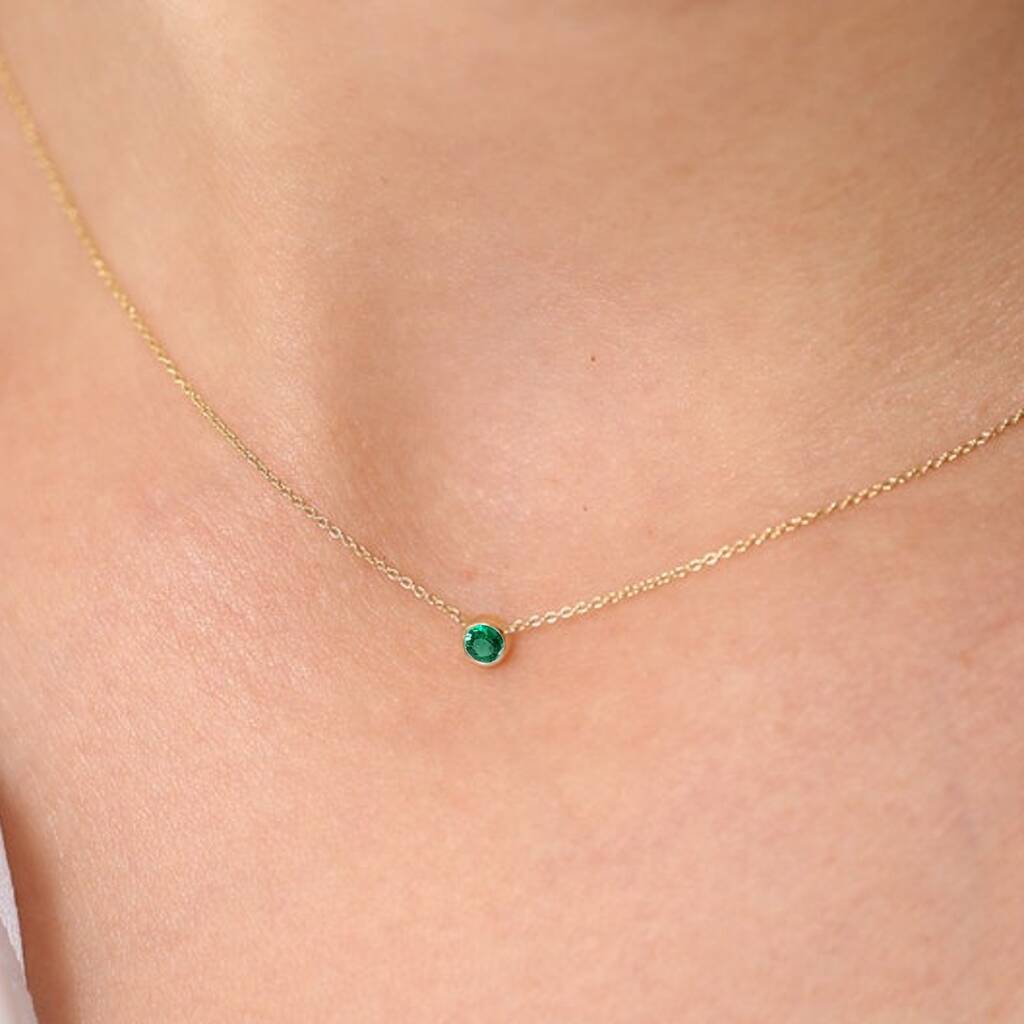 Emerald Solitaire On The Chain Neckace, 1 of 3