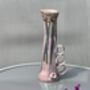 Handmade Porcelain Vase Purple Drip Glaze With Sculptural Handles, thumbnail 1 of 4
