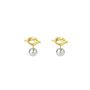Gold Plated Knot And Pearl Stud Earrings, thumbnail 2 of 5