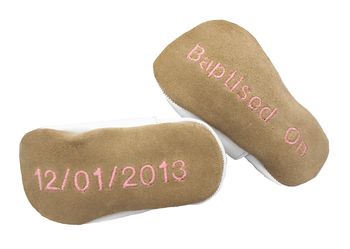 Personalised Coloured Cross Christening Shoes, 6 of 6