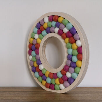 ‘Home’ Plywood And Wool Pom Pom Letters Decoration, 5 of 12