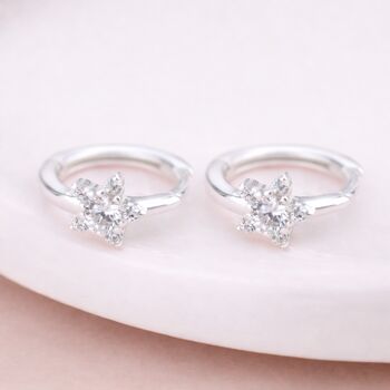 Sterling Silver Huggie Hoop Star Earrings – 10mm, 2 of 4